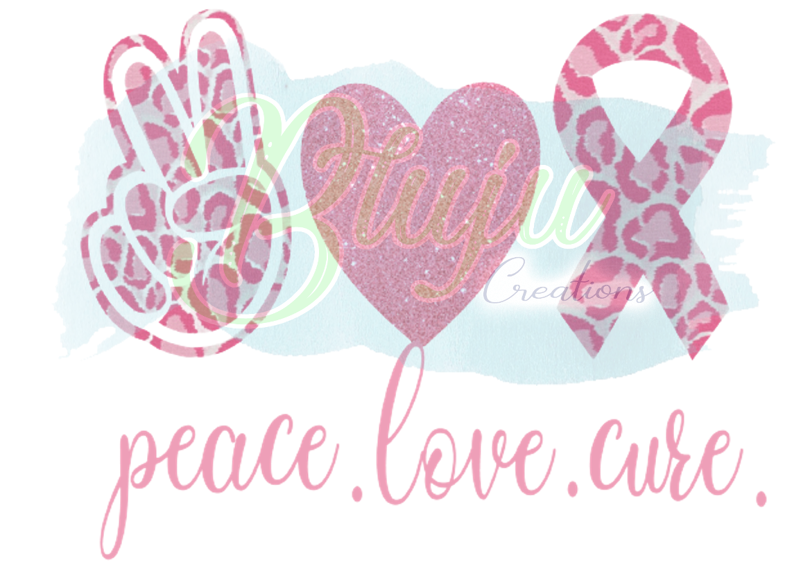 Peace Love Cure PNG Light Pink