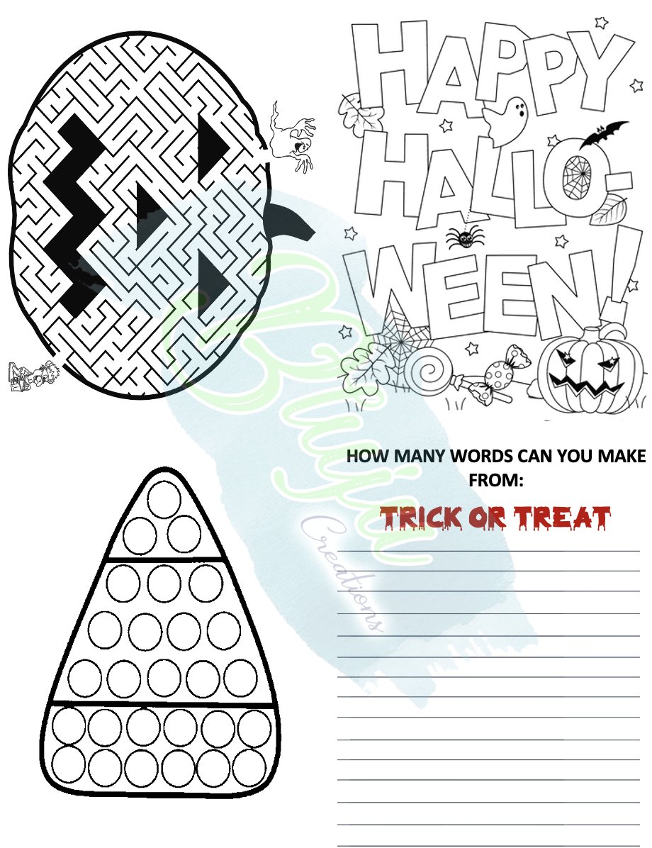 Halloween Activity Book- Digital Download