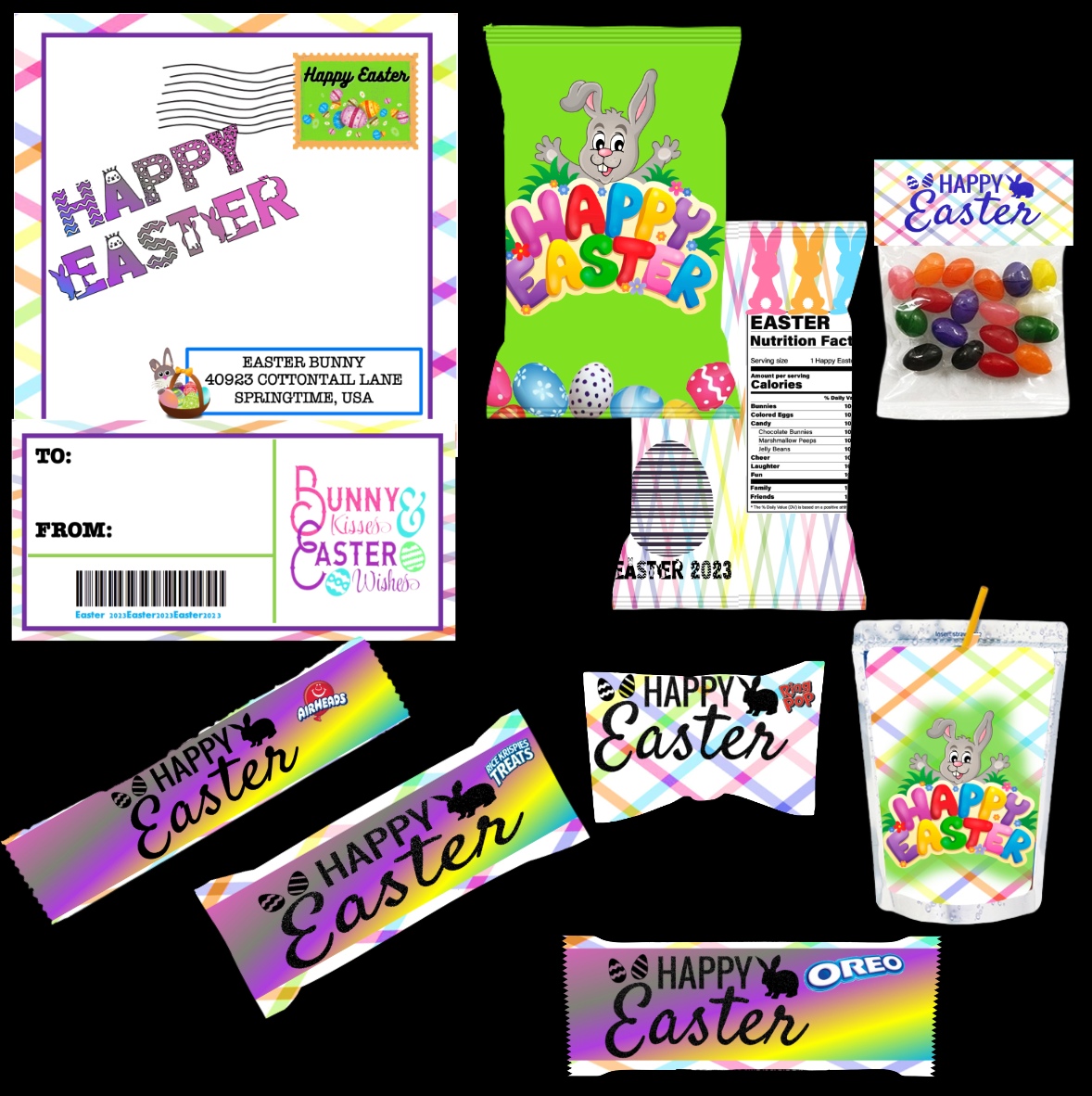 Happy Easter Treat Wrappers-Digital Download